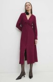 Answear Lab rochie culoarea bordo, midi, dreaptă