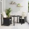vidaXL Set de masă pentru grădină cu pernă 3 pcs Negru Rattan poli 3379604