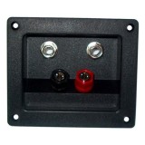 Conector pentru difuzor 2 x banana + 2 x jack 6.3mm cu montare panou, GNI0243, Oem