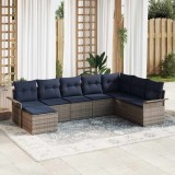 vidaXL Set de canapele pentru grădină 8 pcs Gri deschis Rattan poli 3354154