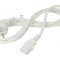 Cablu CEE 7/7 unghi, IEC C13 mamă 2m alb PVC