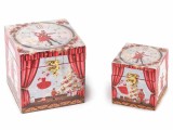 Cumpara ieftin Set 2 cutii decor Craciun lemn 14x14x14 cm, 10x10x10 cm