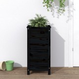 Gossi jardiniera de gradina, negru, 40x40x78 cm, lemn masiv de pin