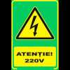 Semn fosforescent atentie 220 volti a4