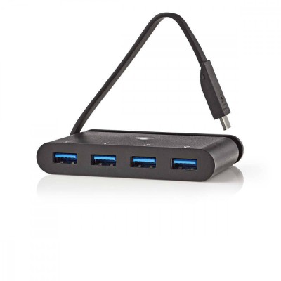 Hub Computer USB Type C - 4x USB 3.0 negru Nedis foto