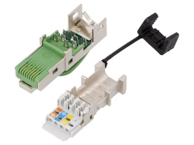 Conector RJ45 ecranat aurit Cat 5 foto