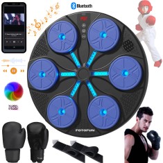 Aparat Smart de Box APF&reg; cu Lumini RGB, Bluetooth, Manusi Negre si Fixare cu Banda Velcro