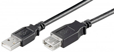 Cablu prelungitor USB A tata USB A mama 1.8m cupru USB 2.0 480Mbit/s Goobay foto