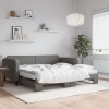 VidaXL Pat de zi cu extensie și saltele, gri &icirc;nchis, 100x200 cm textil 3196840