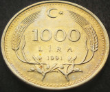 Cumpara ieftin Moneda 1000 LIRE - TURCIA, anul 1991 *cod 1429, Europa