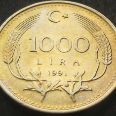 Moneda 1000 LIRE - TURCIA, anul 1991 * cod 1429 = A.UNC