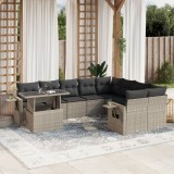 Gossi set canapele de gradina cu perne 10 piese gri deschis poliratan