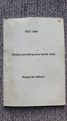 MEC-1000, monitor portabil pentru functii vitale, manual de utilizare foto