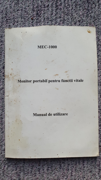 MEC-1000, monitor portabil pentru functii vitale, manual de utilizare