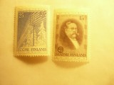 2 Timbre Finlanda 1955 100 Ani Telegraf, Nestampilat
