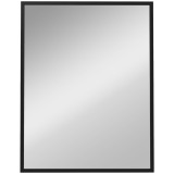 HOMCOM Oglindă de Perete Sticlă MDF Negru 70 x 90 cm cu C&acirc;rlige Dreptunghiulară