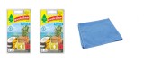 Cumpara ieftin Odorizant auto Wunder- Baum Bottle 2 Pack Tropical si Laveta Microfibra