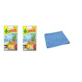 Odorizant auto Wunder- Baum Bottle 2 Pack Tropical si Laveta Microfibra