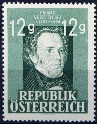 B1798 - Austria 1947 - Schubert neuzat,perfecta stare foto