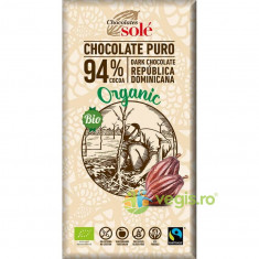 Ciocolata Neagra 94% Cacao fara Gluten Ecologica/Bio 100g