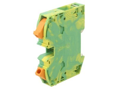 Conector șine 2 borne galben-verde foto