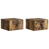 vidaXL Dulap de noapte suspendat 2 pcs Stejar fumuriu Lemn prelucrat 898096