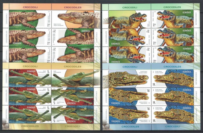 Romania 2020 - LP 2307 nestampilat - Crocodili - bloc 5+1 vinieta