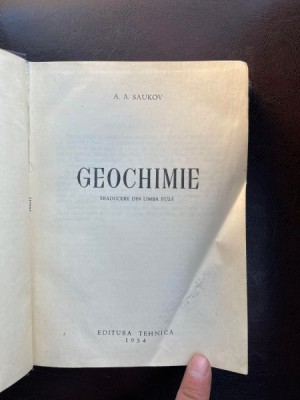GEOCHIMIE - A.A. SAUKOV foto