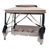 Balansoar Gradina Strend Pro ALIPASCHA Lux 257x174x235cm, Otel/Textil, Maro, Perne Incluse, Sarcina Max 250kg