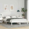Cadru de pat cu headboard Alb Lemn de brad