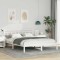 Cadru de pat cu headboard Alb Lemn de brad