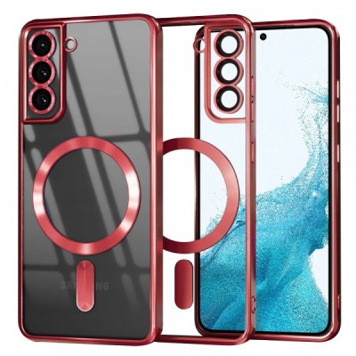 Husa MagSafe pentru Samsung Galaxy S22 5G S901, Techsuit, Luxury Crystal, Rosie foto