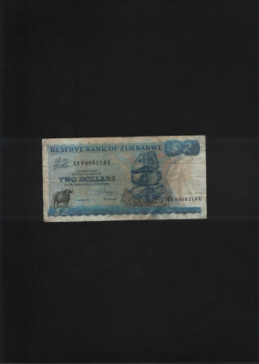 Zimbabwe 2 dollars 1983 seria0405213 foto