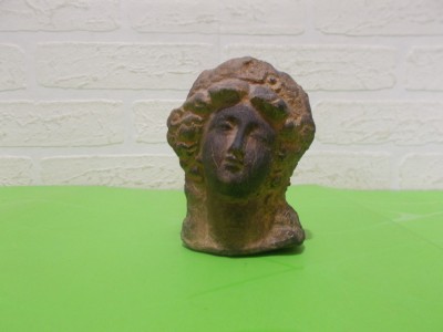 CAP de MUZA , ceramica MODELATA MANUAL , colectie , sculptura lut foto