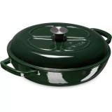 Cumpara ieftin Oala emailata antiaderenta din fonta Navaris pentru plite/cuptoare - 29,5 cm - 3,5 L - Verde, resigilat