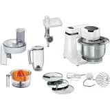 Robot de bucatarie BOSCH Mum Serie 2 MUMS2EW40, 3.8l, blender 1.25l, Masina de tocat carne, 700 W, 4 trepte viteza, alb