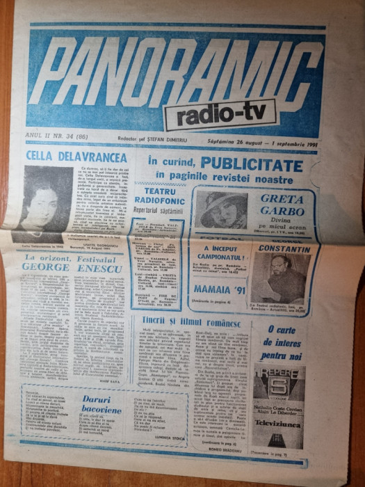 ziarul panoramic radio-tv 26 august - 1 septembrie 1991