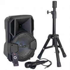 BOXA ACTIVA 8&quot;/20CM 15W ILUMINAT LED CU BT/USB/MSD/FM + STAND + MICROFON