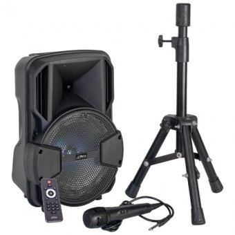 BOXA ACTIVA 8&quot;/20CM 15W ILUMINAT LED CU BT/USB/MSD/FM + STAND + MICROFON