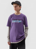 Tricou cu imprimeu pentru băieți - mov, 4F Sportswear