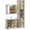 Set mobilier de baie, 3 piese, stejar sonoma, lemn prelucrat