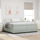 vidaXL Cadru de pat cu saltea Gri deschis 200 x 200 cm Catifea