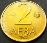 Moneda 2 LEVA - BULGARIA, anul 1992 *cod 1940 C