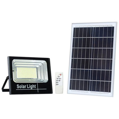 Proiector LED cu panou solar, telecomanda, 1500W foto