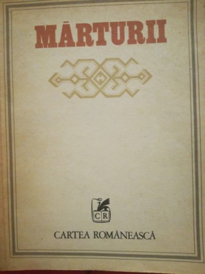 Marturii. Articole, eseuri literare si politice, antologie de Emil Manu, 1979 foto