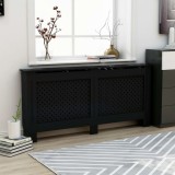 Mască Calorifer vidaXL Negru 172x19x81.5cm MDF Decorativă Modernă Acoperire Radiator