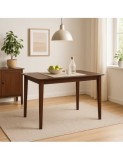 Masa living si bucatarie Bali, MDF Furniruit, structura lemn masiv, 4 persoane, 112x72x74 cm, nuc