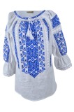 Bluza dama tip ie RD24, alb/albastru cosmic , marimea 3XL