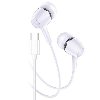 Casti Audio cu Fir si Microfon Kakusiga KSC-1296, 1m Tip-C - Alb foto