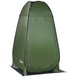 Outsunny Cort de Duș pentru Camping cu Ușă cu Fermoar, Geantă de Transport și Buzunar, 126x124x189 cm, Verde &Icirc;nchis | Aosom Romania